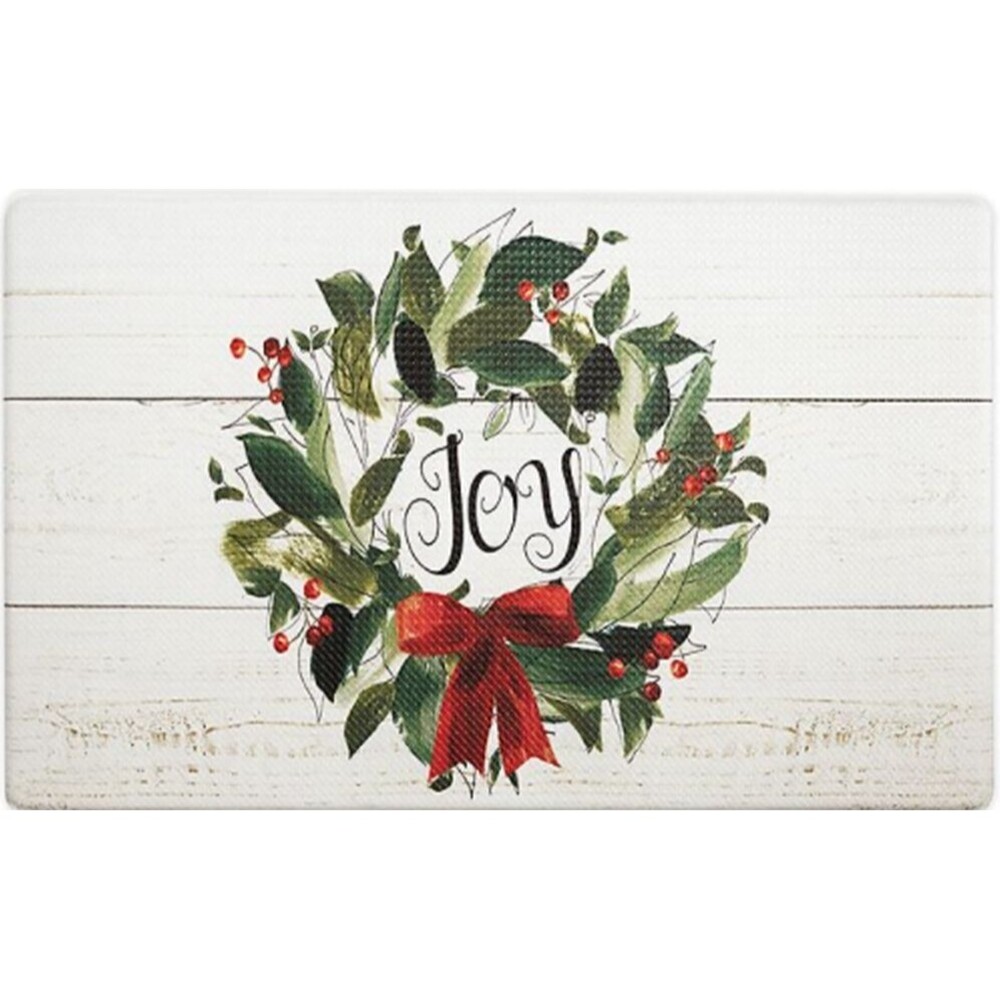 ANTI-FATIGUE NON SLIP PVC FLOOR MAT(18"x30") CHRISTMAS. JOY IN THE WREATH, WW